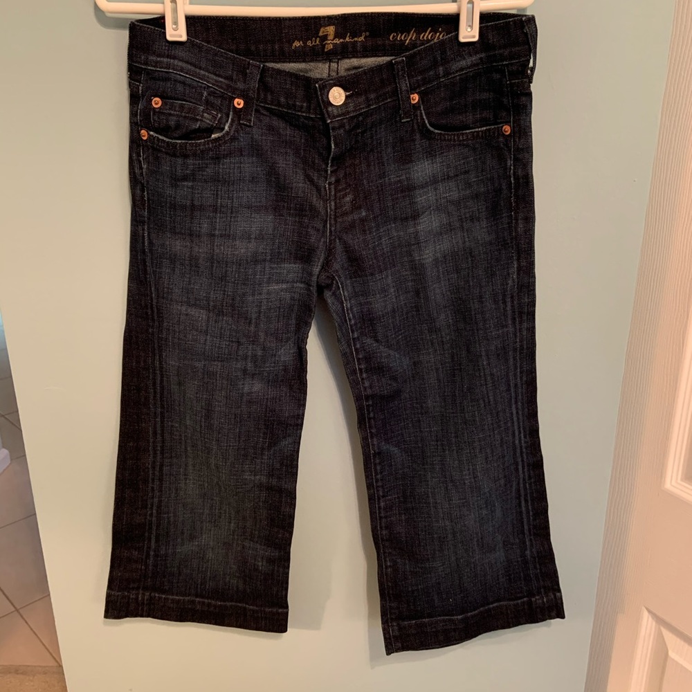 7 for all Mankind crop dojo wide leg jeans